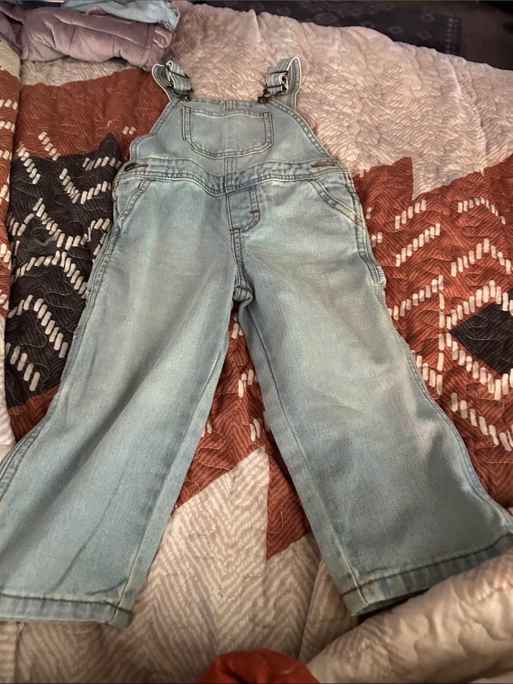 Wrangler Light Blue Denim Kids Overalls with Front Pockets